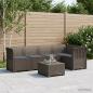Preview: ARDEBO.de - 5-Sitzer Gartensofa mit Kissen Rattan-Look PP Hellgrau