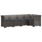 Preview: 5-Sitzer Gartensofa mit Kissen Rattan-Look PP Hellgrau