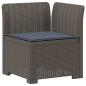 Preview: 5-Sitzer Gartensofa mit Kissen Rattan-Look PP Hellgrau