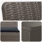 Preview: 5-Sitzer Gartensofa mit Kissen Rattan-Look PP Hellgrau