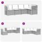 Preview: 5-Sitzer Gartensofa mit Kissen Rattan-Look PP Anthrazit
