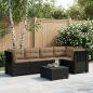 Preview: ARDEBO.de - 5-Sitzer Gartensofa mit Kissen Rattan-Look PP Anthrazit