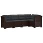 Preview: 5-Sitzer Gartensofa mit Kissen Rattan-Look PP Braun