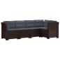 Preview: 5-Sitzer Gartensofa mit Kissen Rattan-Look PP Braun