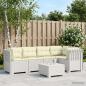 Preview: ARDEBO.de - 5-Sitzer Gartensofa mit Kissen Rattan-Look PP Weiß