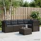 Preview: ARDEBO.de - 5-Sitzer Gartensofa mit Kissen Rattan-Look PP Hellgrau