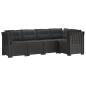 Preview: 5-Sitzer Gartensofa mit Kissen Rattan-Look PP Hellgrau