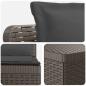 Preview: 5-Sitzer Gartensofa mit Kissen Rattan-Look PP Hellgrau