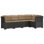 Preview: 5-Sitzer Gartensofa mit Kissen Rattan-Look 5-Sitzer PP Hellgrau