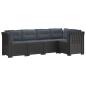 Preview: 5-Sitzer Gartensofa mit Kissen Rattan-Look PP Hellgrau