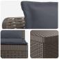 Preview: 5-Sitzer Gartensofa mit Kissen Rattan-Look PP Hellgrau