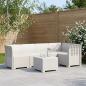 Preview: ARDEBO.de - 5-Sitzer Gartensofa Rattan-Look PP Weiß