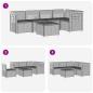 Preview: 5-Sitzer Gartensofa Rattan-Look PP Weiß