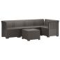 Preview: 5-Sitzer Gartensofa Rattan-Look PP Hellgrau