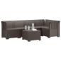 Preview: 5-Sitzer Gartensofa Rattan-Look PP Hellgrau