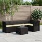 Preview: ARDEBO.de - 5-Sitzer Gartensofa mit Kissen Rattan-Look PP Anthrazit