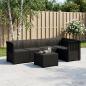 Preview: ARDEBO.de - 5-Sitzer Gartensofa mit Kissen Rattan-Look PP Anthrazit
