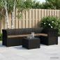 Preview: ARDEBO.de - 5-Sitzer Gartensofa mit Kissen Rattan-Look PP Anthrazit