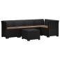 Preview: 5-Sitzer Gartensofa mit Kissen Rattan-Look PP Anthrazit