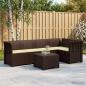 Preview: ARDEBO.de - 5-Sitzer Gartensofa mit Kissen Rattan-Look PP Braun