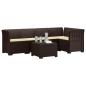Preview: 5-Sitzer Gartensofa mit Kissen Rattan-Look PP Braun