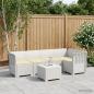 Preview: ARDEBO.de - 5-Sitzer Gartensofa mit Kissen Rattan-Look PP Weiß