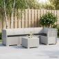 Preview: ARDEBO.de - 5-Sitzer Gartensofa mit Kissen Rattan-Look PP Weiß