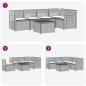 Preview: 5-Sitzer Gartensofa mit Kissen Rattan-Look PP Weiß
