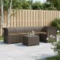 Preview: ARDEBO.de - 5-Sitzer Gartensofa mit Kissen Rattan-Look PP Hellgrau