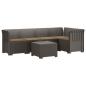 Preview: 5-Sitzer Gartensofa mit Kissen Rattan-Look PP Hellgrau