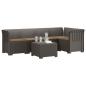 Preview: 5-Sitzer Gartensofa mit Kissen Rattan-Look PP Hellgrau