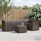 Preview: ARDEBO.de - 5-Sitzer Gartensofa mit Kissen Rattan-Look PP Hellgrau