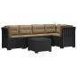 Preview: 5-Sitzer Gartensofa mit Kissen Rattan-Look PP Anthrazit