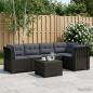 Preview: ARDEBO.de - 5-Sitzer Gartensofa mit Kissen Rattan-Look PP Anthrazit