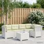 Preview: ARDEBO.de - 5-Sitzer Gartensofa mit Kissen Rattan-Look PP Weiß