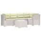 Preview: 5-Sitzer Gartensofa mit Kissen Rattan-Look PP Weiß