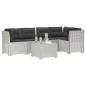 Preview: 5-Sitzer Gartensofa mit Kissen Rattan-Look PP Weiß