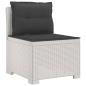 Preview: 5-Sitzer Gartensofa mit Kissen Rattan-Look PP Weiß