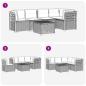 Preview: 5-Sitzer Gartensofa mit Kissen Rattan-Look PP Weiß