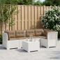 Preview: ARDEBO.de - 5-Sitzer Gartensofa mit Kissen Rattan-Look PP Weiß