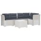 Preview: 5-Sitzer Gartensofa mit Kissen Rattan-Look PP Weiß