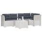 Preview: 5-Sitzer Gartensofa mit Kissen Rattan-Look PP Weiß