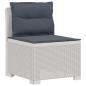 Preview: 5-Sitzer Gartensofa mit Kissen Rattan-Look PP Weiß