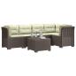 Preview: 5-Sitzer Gartensofa mit Kissen Rattan-Look PP Hellgrau