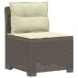 Preview: 5-Sitzer Gartensofa mit Kissen Rattan-Look PP Hellgrau