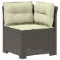 Preview: 5-Sitzer Gartensofa mit Kissen Rattan-Look PP Hellgrau
