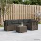 Preview: ARDEBO.de - 5-Sitzer Gartensofa mit Kissen Rattan-Look PP Hellgrau