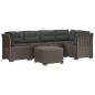 Preview: 5-Sitzer Gartensofa mit Kissen Rattan-Look PP Hellgrau