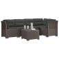 Preview: 5-Sitzer Gartensofa mit Kissen Rattan-Look PP Hellgrau