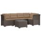 Preview: 5-Sitzer Gartensofa mit Kissen Rattan-Look PP Hellgrau